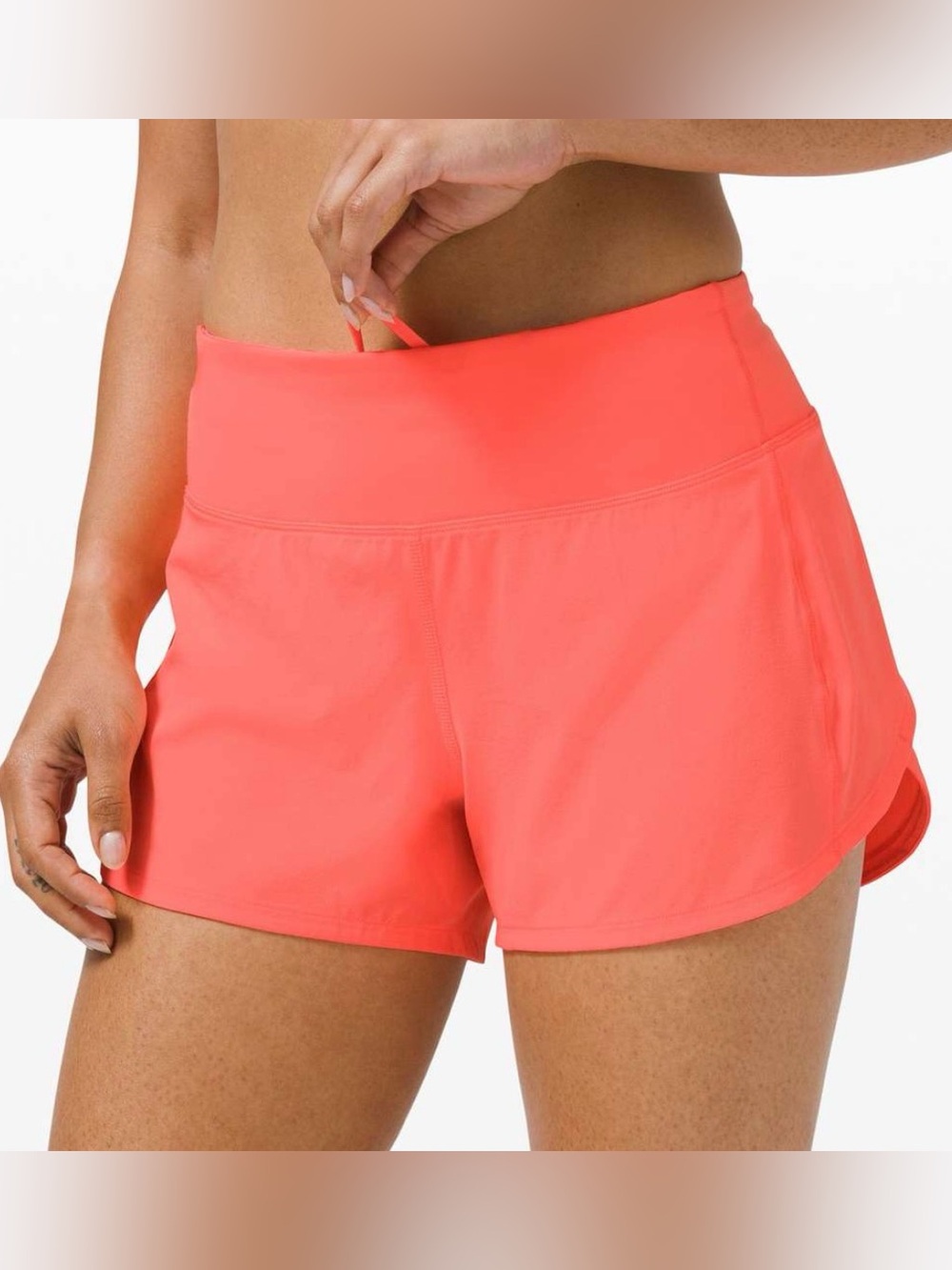Lululemon Speed Up coral shorts, size 14